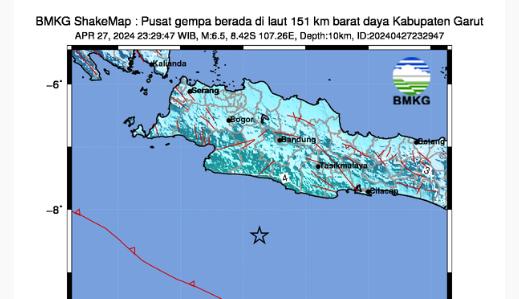 Gempa Magnitudo 6,5 Guncang Beberapa Wilayah di Pulau Jawa