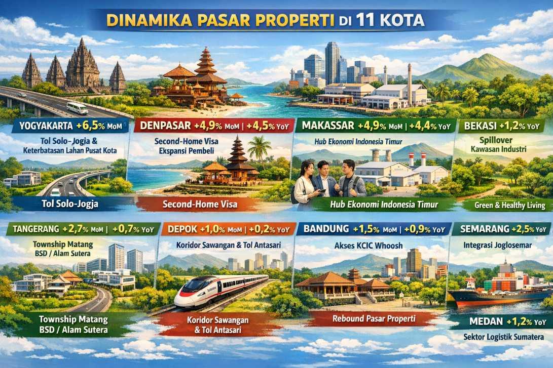  Tak Lagi Jakarta-Sentris, Harga Rumah di 11 Kota Ini Kompak Naik di 2026