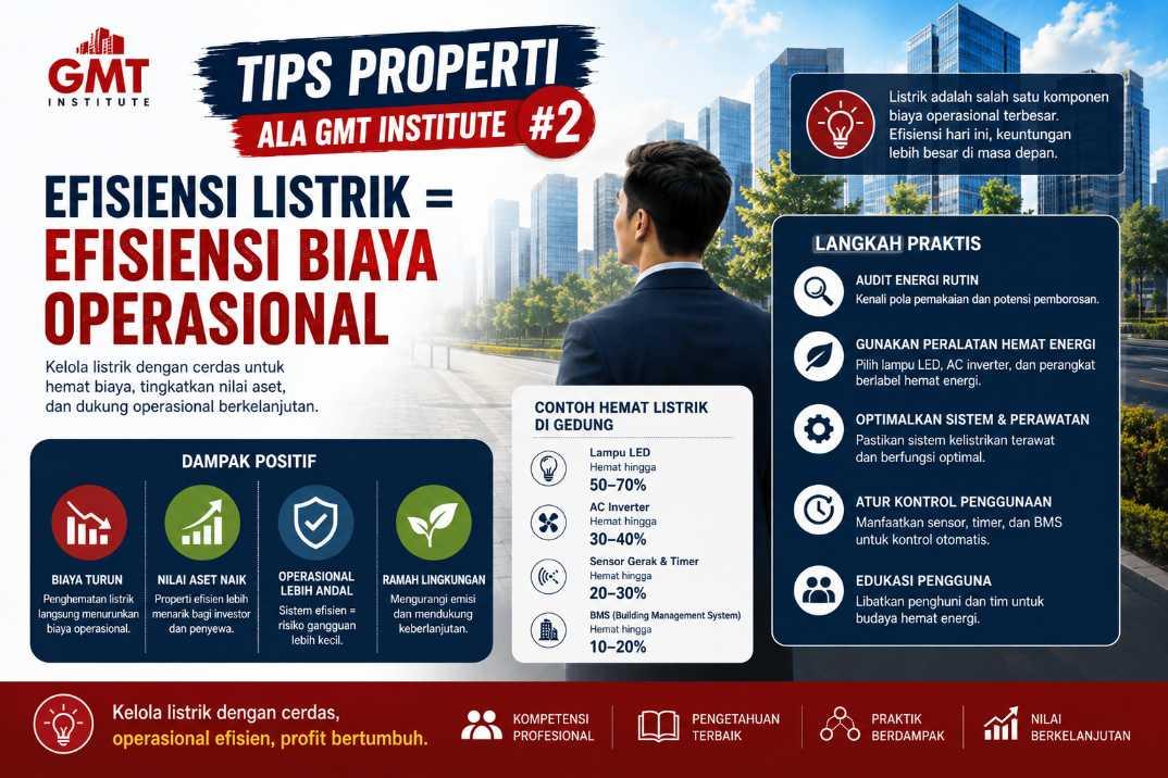 Tips Properti ala GMT Institute #2: Efisiensi Listrik = Efisiensi Biaya Operasional