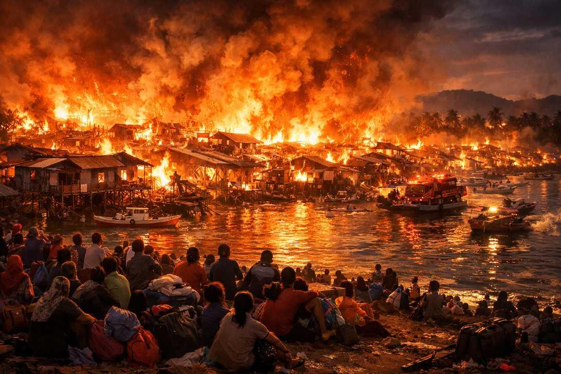  Kebakaran Hebat di Sabah: 9.007 Warga Terdampak, Ribuan Rumah Hangus